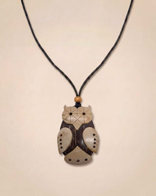 King Coconut Owl Necklace