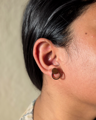 Eclipse Coconut Shell Stud Earrings