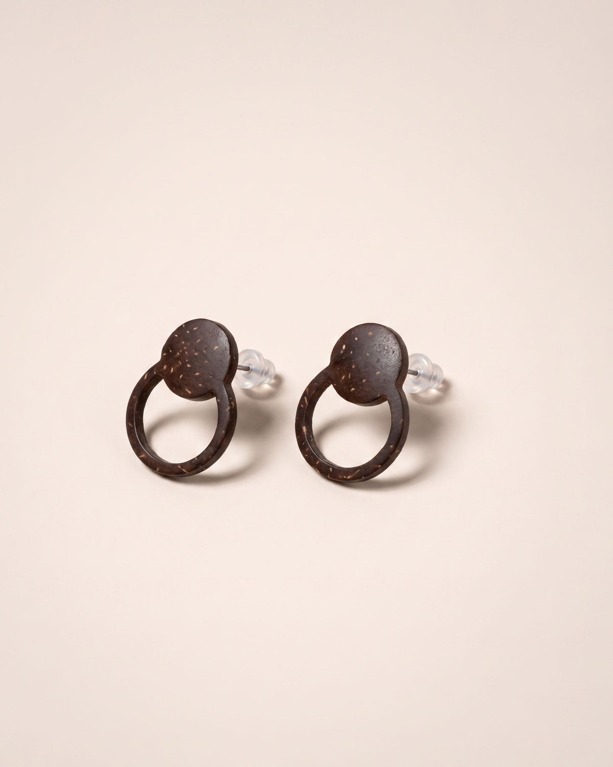 Eclipse Coconut Shell Stud Earrings