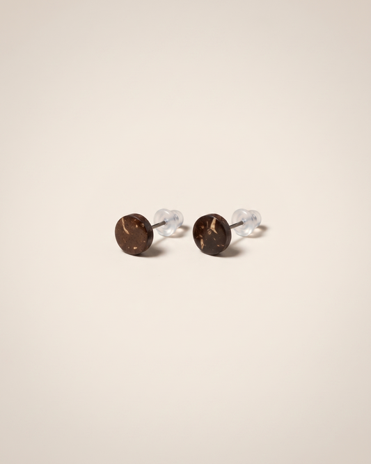 Natural Coconut Shell Studs