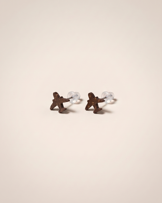 Natural Coconut Shell Studs