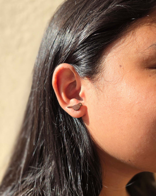 Natural Coconut Shell Studs